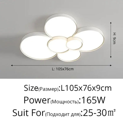 Modern white cylinder led chandelier light for living room