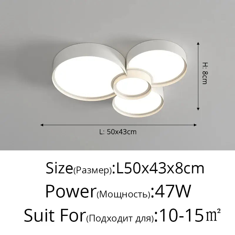 Modern white cylinder led chandelier light for living room