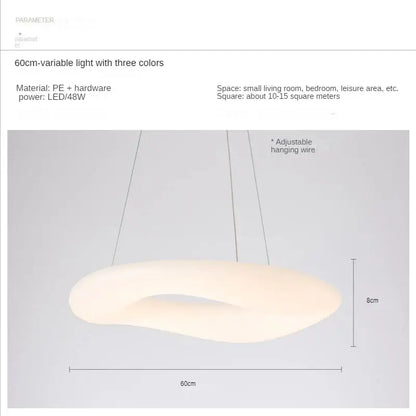 Modern white & dark gray cloud pendant light for living room