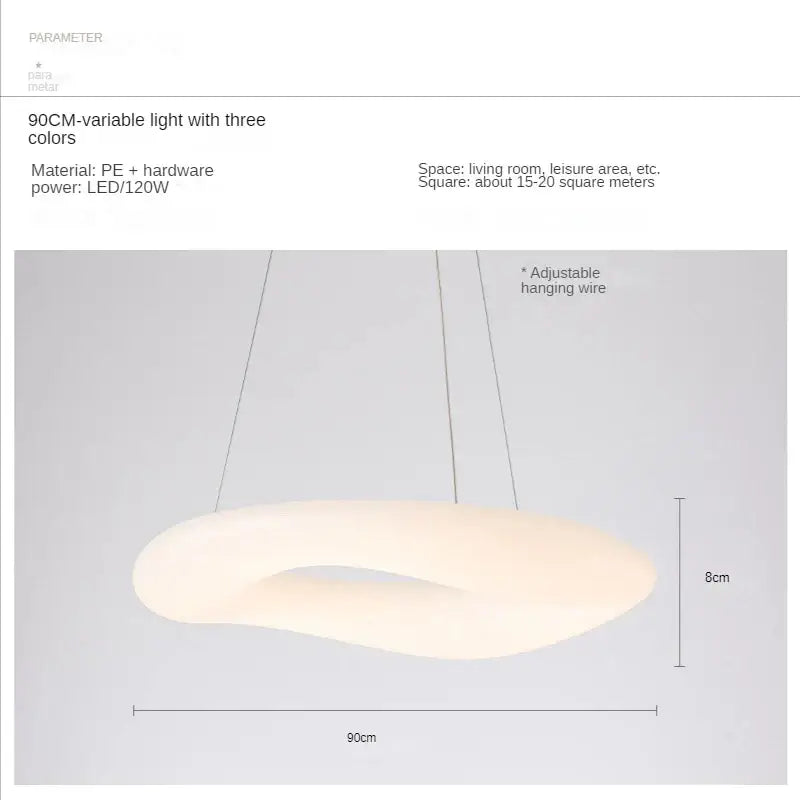 Modern white & dark gray cloud pendant light for living room
