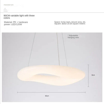 Modern white & dark gray cloud pendant light for living room