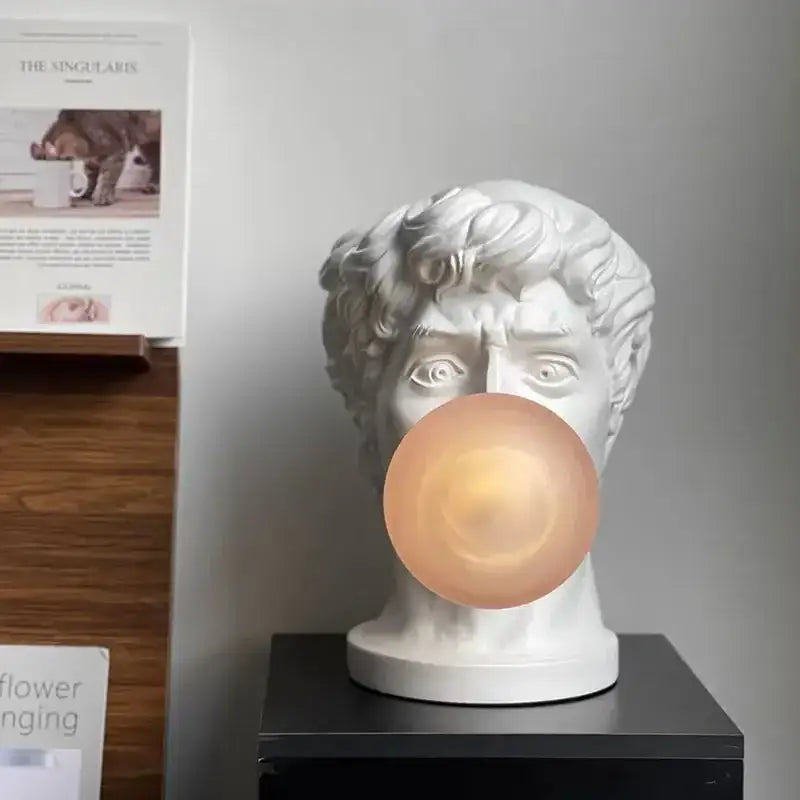 Modern white david sculpture table lamp bedroom bubble art decor