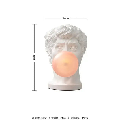 Modern white david sculpture table lamp bedroom bubble art decor