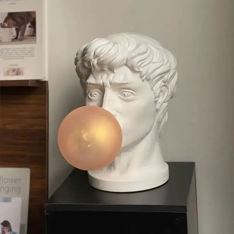 Modern white david sculpture table lamp bedroom bubble art decor