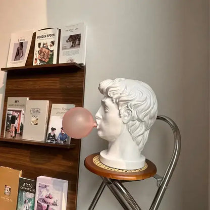Modern white david sculpture table lamp bedroom bubble art decor