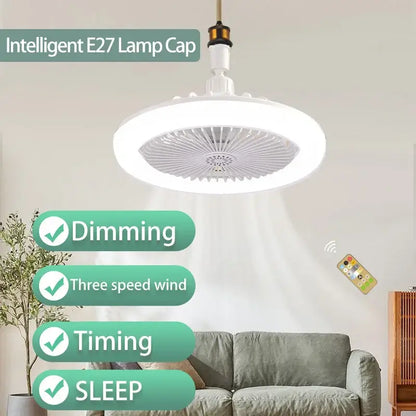 Modern white ceiling fan with light for bedroom