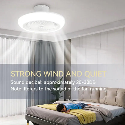 Modern white ceiling fan with light for bedroom