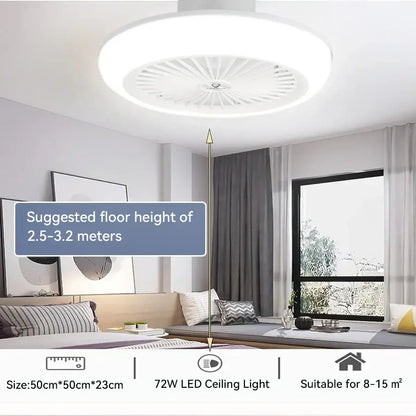 Modern white ceiling fan with light for bedroom