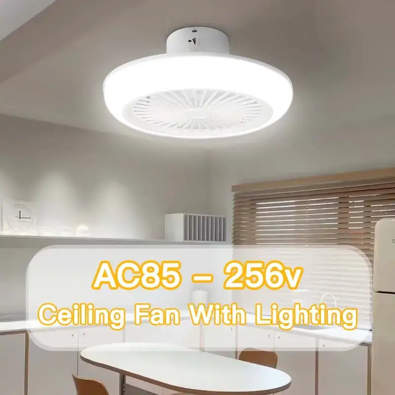 Modern white ceiling fan with light for bedroom
