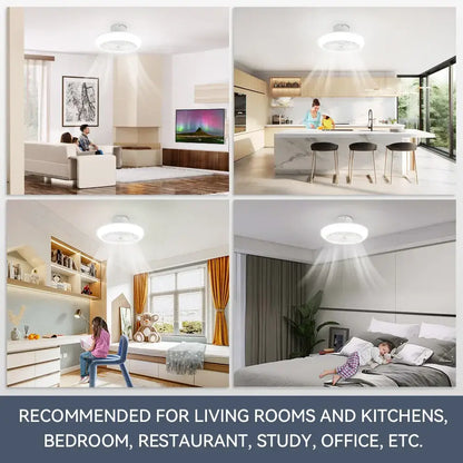 Modern white ceiling fan with light for bedroom