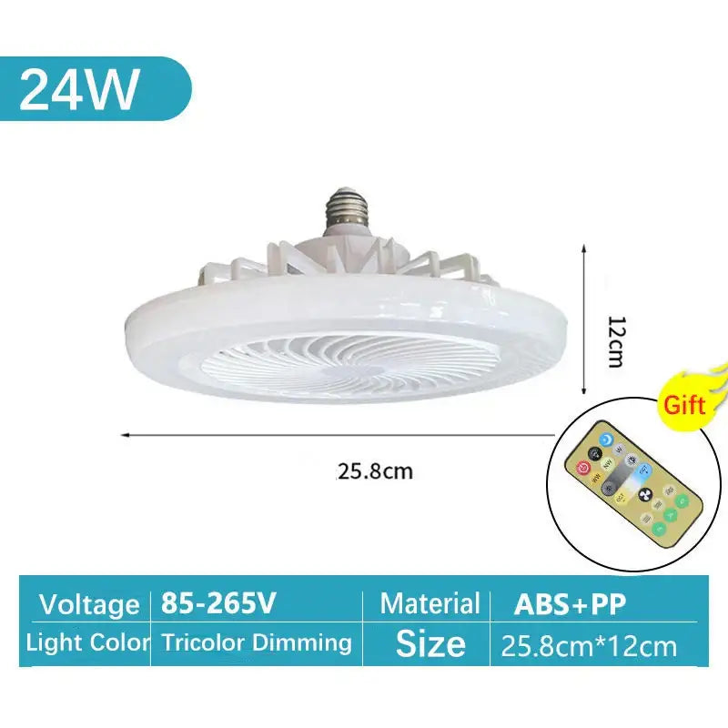 Modern white ceiling fan with light for bedroom