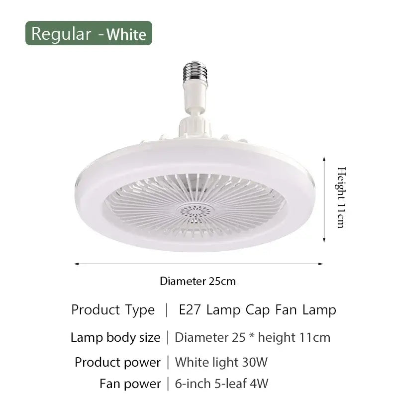 Modern white ceiling fan with light for bedroom