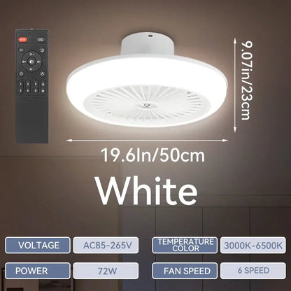 Modern white ceiling fan with light for bedroom
