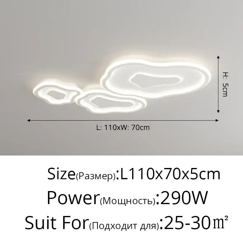 Modern white cloud chandelier living room ceiling light