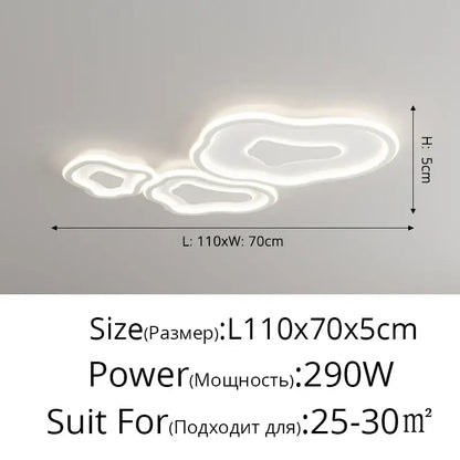 Modern white cloud chandelier living room ceiling light