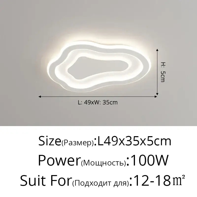 Modern white cloud chandelier living room ceiling light
