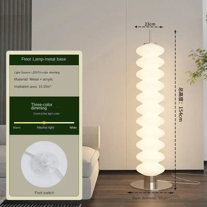 Modern white cream sugar gourd floor lamp living room