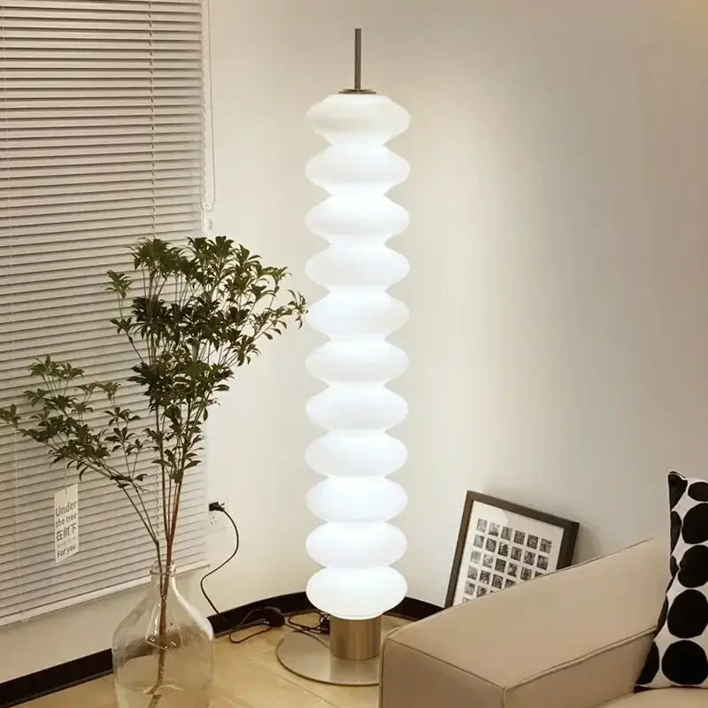 Modern white cream sugar gourd floor lamp living room