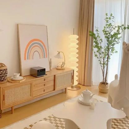 Modern white cream sugar gourd floor lamp living room