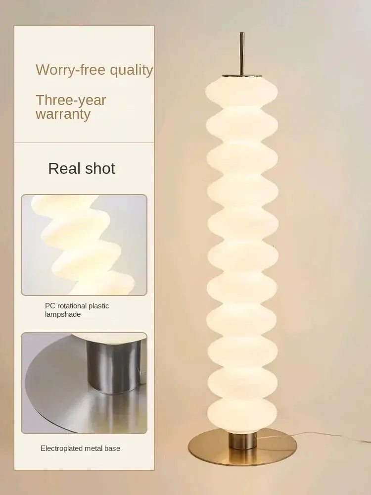 Modern white cream sugar gourd floor lamp living room