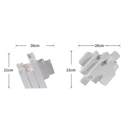 Modern white geometric ceramic vase living room block splicing