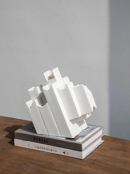 Modern white geometric ceramic vase living room block splicing