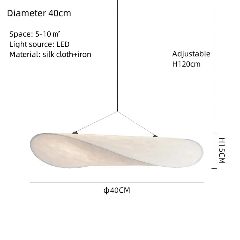 Modern white designer cloth cover pendant chandelier bedroom light