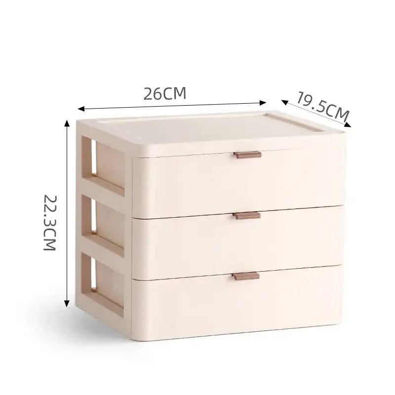 Modern white desktop organizer drawer with gold handles bedroom rack