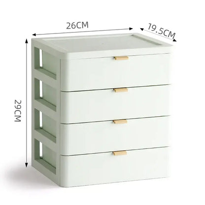 Modern white desktop organizer drawer with gold handles bedroom rack