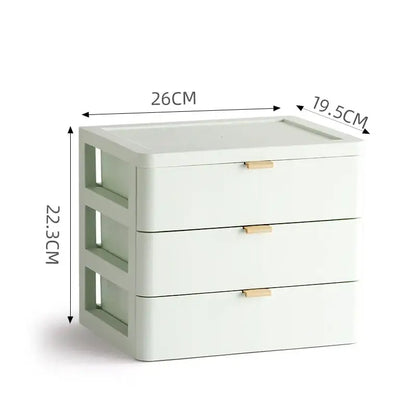 Modern white desktop organizer drawer with gold handles bedroom rack