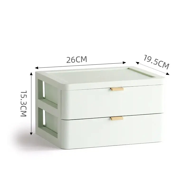 Modern white desktop organizer drawer with gold handles bedroom rack