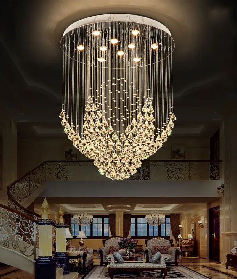 Modern white diamond crystal chandelier living room led light