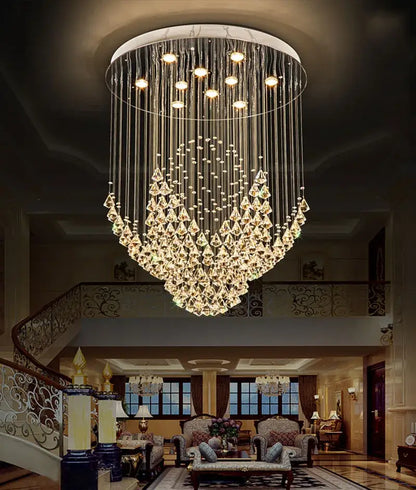 Modern white diamond crystal chandelier living room led light