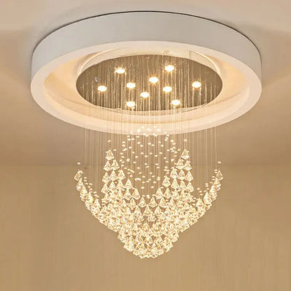 Modern white diamond crystal chandelier living room led light
