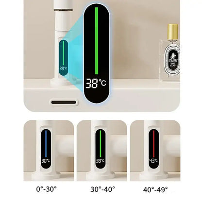 Modern white digital display basin faucet bathroom showerhead