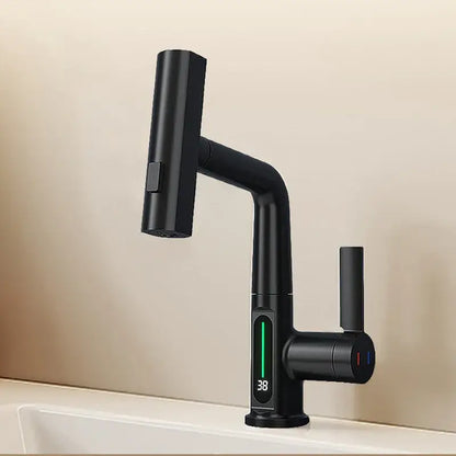 Modern white digital display basin faucet bathroom showerhead