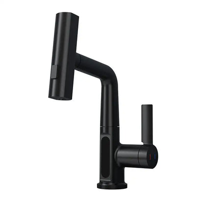 Modern white digital display brass basin faucet for bathroom