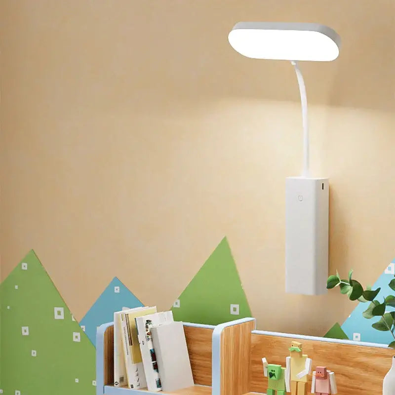 Modern white dimmable led desk lamp with pen holder for bedroom