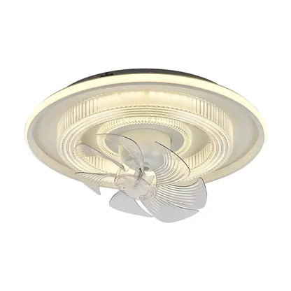 Modern white dimmable led fan ceiling lamp for bedroom