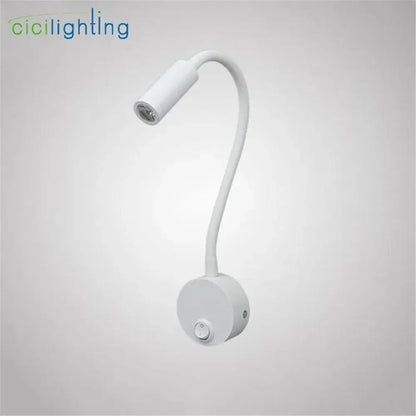 Modern white dimmable led wall sconce reading light – bedroom