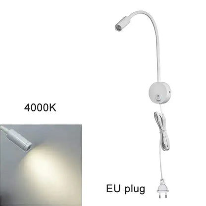 Modern white dimmable led wall sconce reading light – bedroom