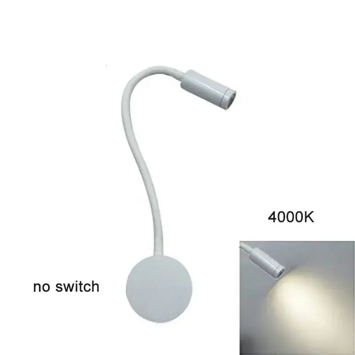 Modern white dimmable led wall sconce reading light – bedroom