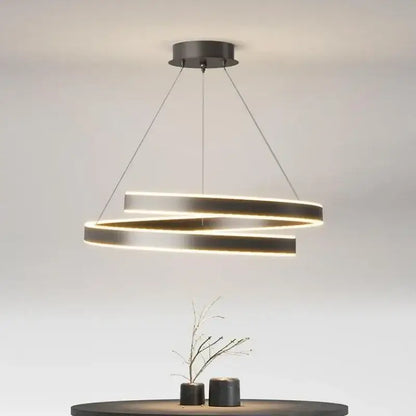 Modern white dimmable metal acrylic pendant ring light dining room