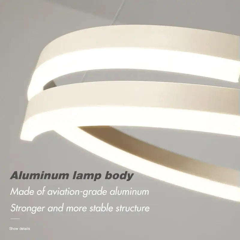 Modern white dimmable metal acrylic pendant ring light dining room