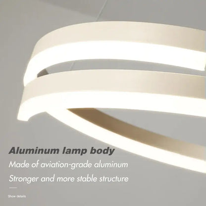 Modern white dimmable metal acrylic pendant ring light dining room
