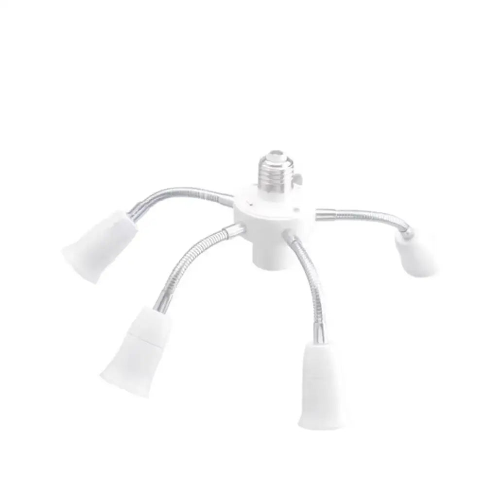 Modern white e27 socket splitter with flexible arms for living room