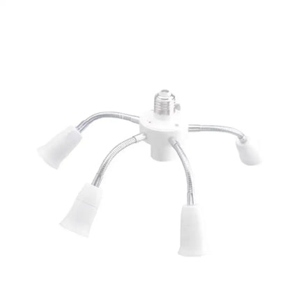 Modern white e27 socket splitter with flexible arms for living room