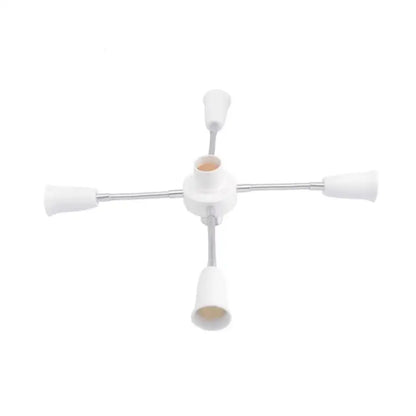 Modern white e27 socket splitter with flexible arms for living room