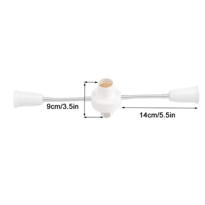 Modern white e27 socket splitter with flexible arms for living room
