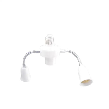 Modern white e27 socket splitter with flexible arms for living room